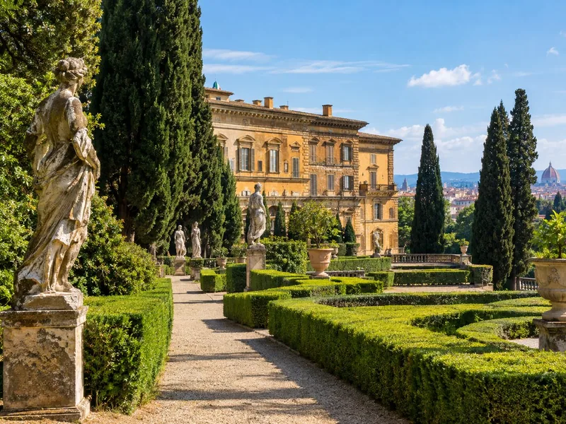 The Boboli Gardens near the corridor exit