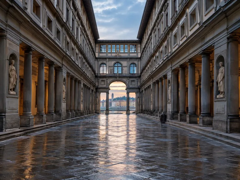 The Uffizi courtyard on Piazzale degli Uffizi